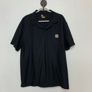 CARHARTT Black Collared/Polo Shirt, XL